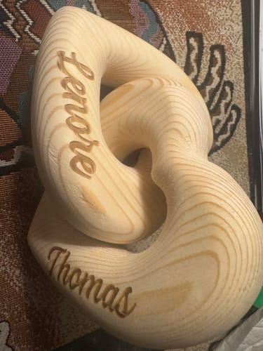 Customer photo review of Romantic Couple - Personalized Infinity Heart Sculpture