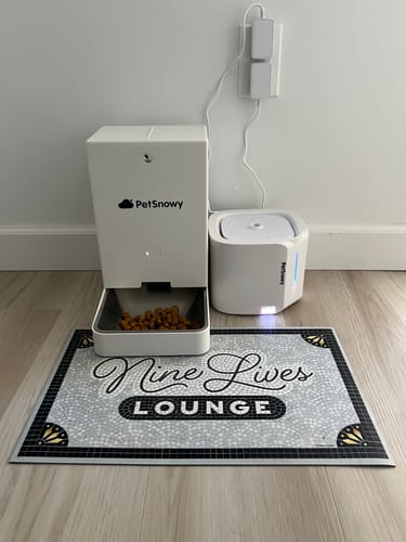 Customer photo review of Pet Water Fountain + Automatic Pet Feeder