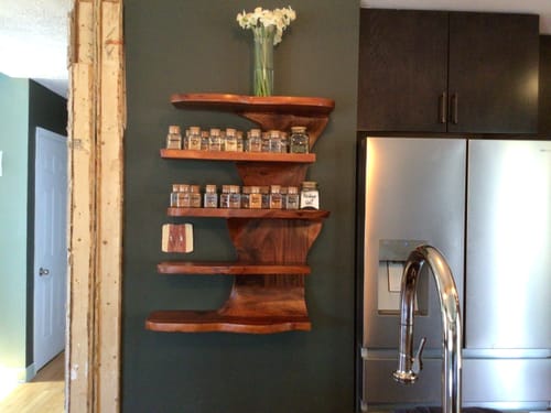Customer photo review of Rustic Live Edge Floating Shelf For Kitchen