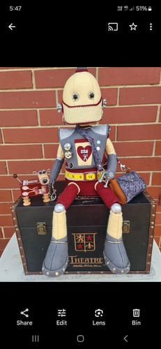 Customer photo review of Robot Art Doll PDF Pattern Approx 40cm Seated