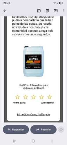 Customer photo review of UreNOx - Alternativa para sistemas AdBlue®
