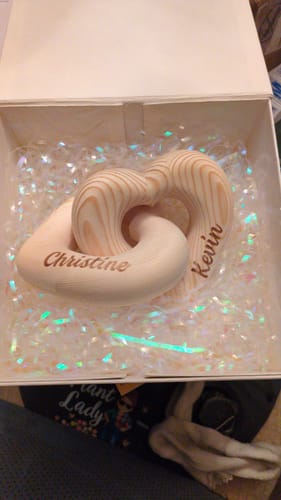 Customer photo review of Romantic Couple - Personalized Infinity Heart Sculpture