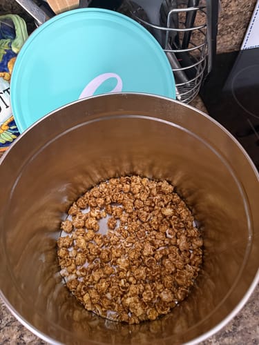Customer photo review of Build Your Own Popcorn Tin | 2 Flavor