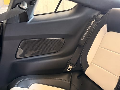 Customer photo review of Mustang 2015-2023 Hard Carbon Fiber Rear Seat Side Trim Covers