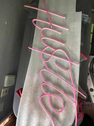 Customer photo review of Hustle Led Neon Sign Light