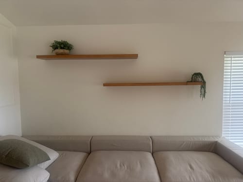 Customer photo review of Rustic Floating Shelves