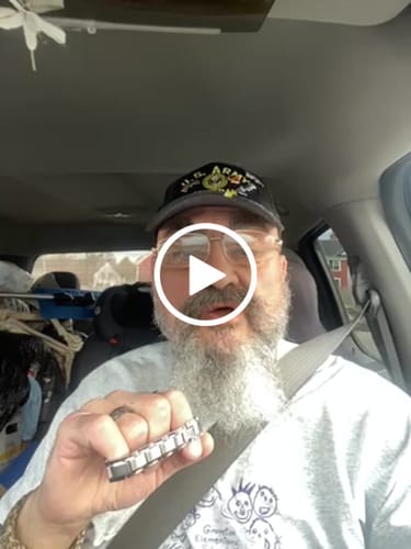 Customer video review of Iron Man Armor Titanium Magnetic Bracelet: Helps Pair Veterans With A Service Dog Or Shelter Dog