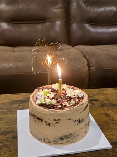 Customer photo review of double chocolate cake