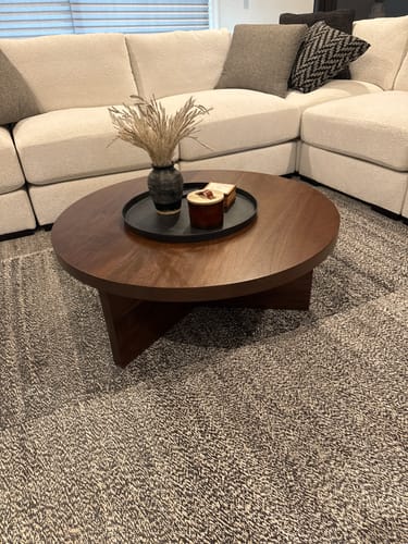 Customer photo review of Round Coffee Table with Y Base