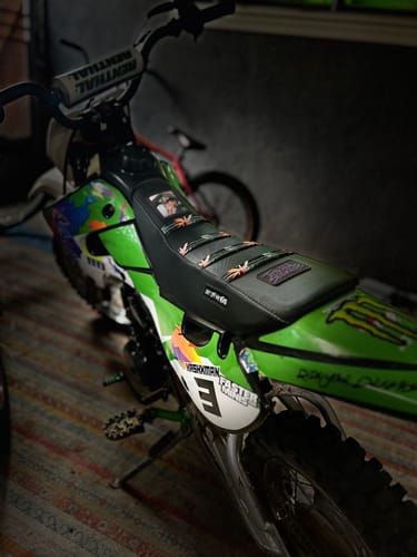 Customer photo review of Custom Seat Cover: 2002 Kawasaki KLX110