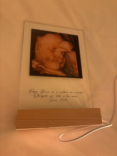 Customer photo review of Placa Frase & Fotografia Personalizável