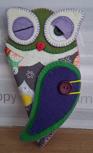 Customer photo review of Owl Needlebook FREE PATTERN