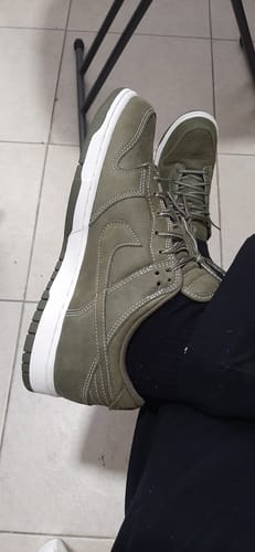Customer photo review of Nike Dunk Low Medium Olive and Summit White