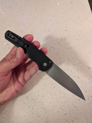 Customer photo review of Malibu – MagnaCut Blade, Precision Button Lock Flipper – Made in USA