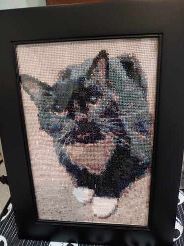 Customer photo review of Custom Cross Stitch Tapestry Kit | Just Upload Your Photo!