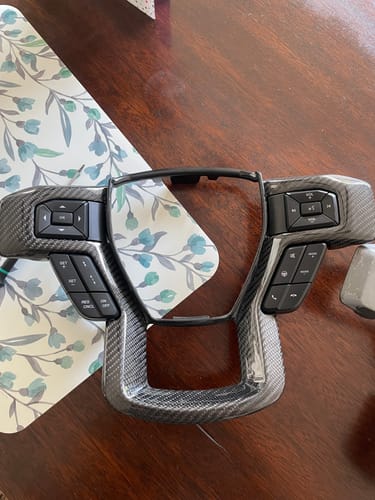 Customer photo review of Replacement Carbon Fiber Steering Wheel Trim | 2015-2020 Ford F150