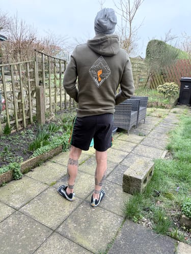 Customer photo review of Barefoot Junkie Diamond Love Hoodie Olive (Unisex Fit)