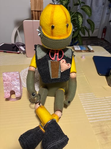 Customer photo review of Robot Art Doll PDF Pattern Approx 40cm Seated