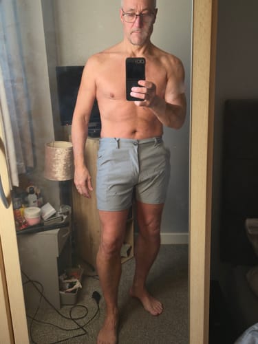 Customer photo review of Ultra-Stretch 5" Chino Shorts - Grey