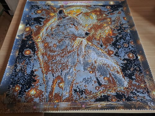 Customer photo review of 5D Diamond Painting – Lunar Guardian Wolf