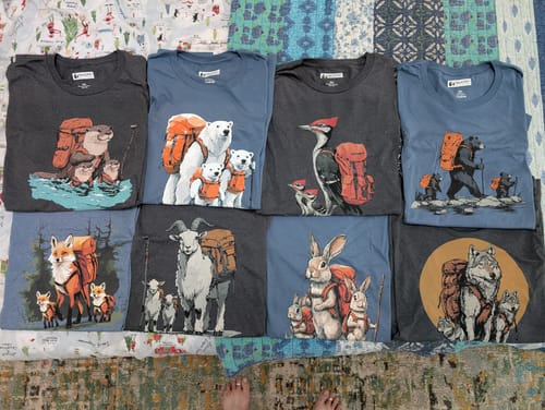 Customer photo review of Wolf Backpacker Family T-Shirt