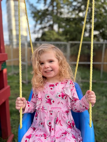Customer photo review of Magical Mayhem Long Sleeve Flutter Dress