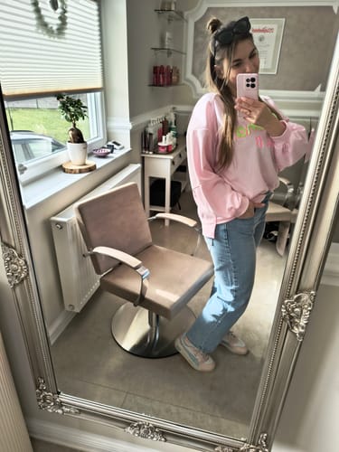 Customer photo review of Stretch Mom Jeans Blue Lover enger Schnitt