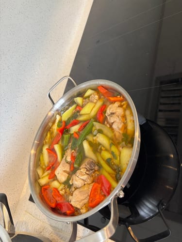 Customer photo review of Hand-Hammered Titanium Pan with Two Handles