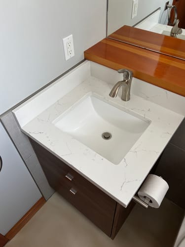 Customer photo review of Austin 24" American Black Walnut Bathroom Vanity - All Drawers