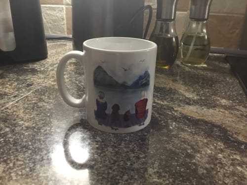 Customer photo review of Couple & Dogs - Life is better with a dog Personalised Mug
