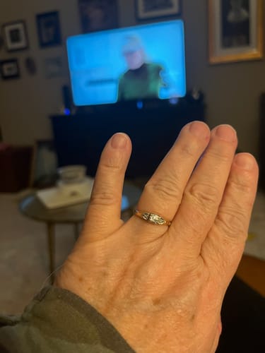 Customer photo review of Antique 14k Yellow Gold Old Mine Cut Diamond Diamond Classic Trio Ring 8.00