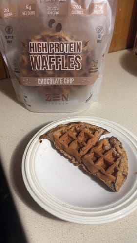 Customer photo review of Zen Protein Waffles - Blueberry
