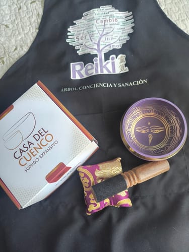 Customer photo review of CUENCO TIBETANO MANTRA - LLAMA VIOLETA💜