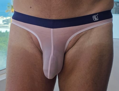 Customer photo review of Men's Ultra Thin Ice Silk See-through Briefs