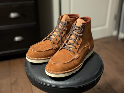 Customer photo review of Akita Dog MocToe Boot -luosjiet®boots - Crazy Horse Red Brown