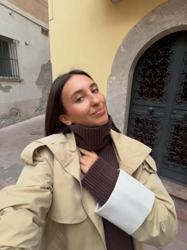 Customer photo review of Vanessa Contrast-Cuff Trench Jacket