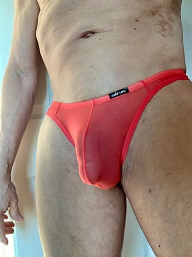 Customer photo review of 2 Pack Men's Sexy Semi-Transparent Thong