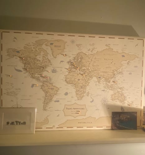 Customer photo review of Pinnable World Journey Map • Ivory