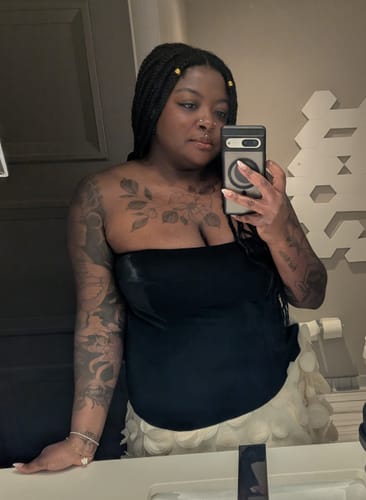 Customer photo review of Keira Strapless Maxi Dress by Bariano - RENTAL
