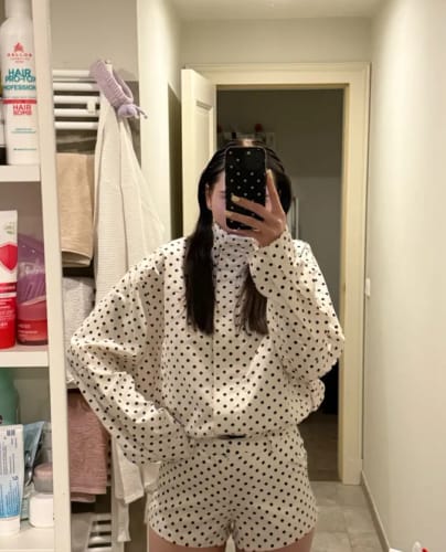 Customer photo review of Donna Polka Dot Co-Ord Set