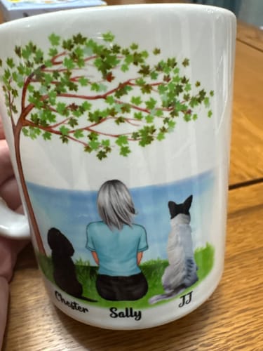 Customer photo review of Girl & Dogs - Life is better with a dog Personalised Mug