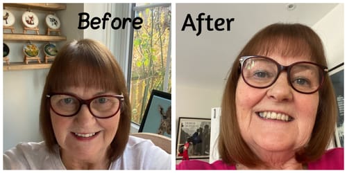 Customer photo review of Face Framing Layers / Clip In Extensions / Human Hair / 14 inches / 15 grams