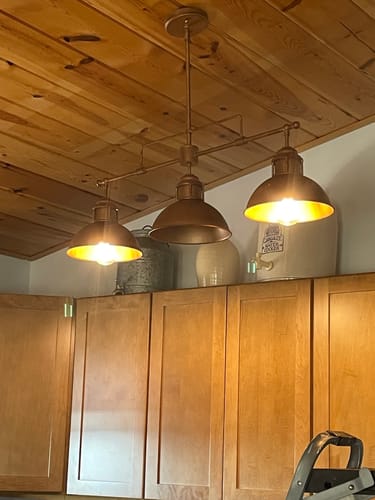 Customer photo review of Modern Farmhouse 3-light Island Pot Lid Dome Pendant