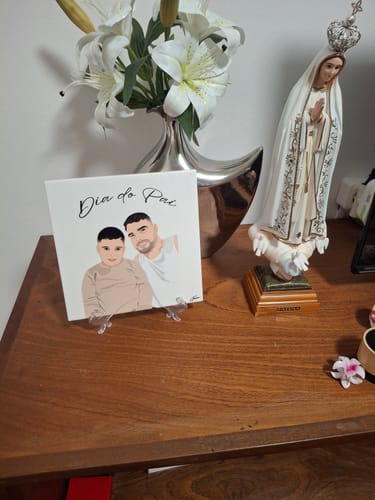 Customer photo review of Azulejo Retrato Colorido Personalizado