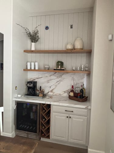 Customer photo review of Rustic Floating Shelves