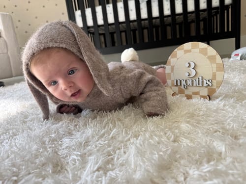 Customer photo review of Luna + Luca Cozy Bunny Romper