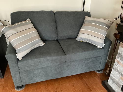 Customer photo review of Kensington 54 in. Convertible Twin Sleeper Sofa with USB Ports