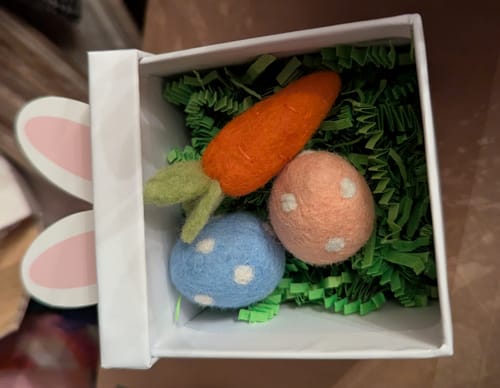 Customer photo review of Felt Polka Dots Eggs (Set of 6)