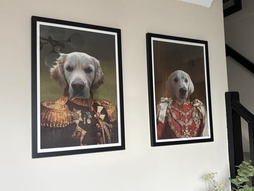 Customer photo review of The Prince - Custom Vintage Pet Portrait