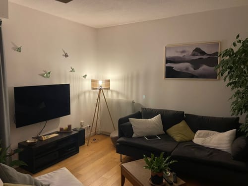 Avis photo d'un client sur Apollon teinté Chêne | Lampadaire